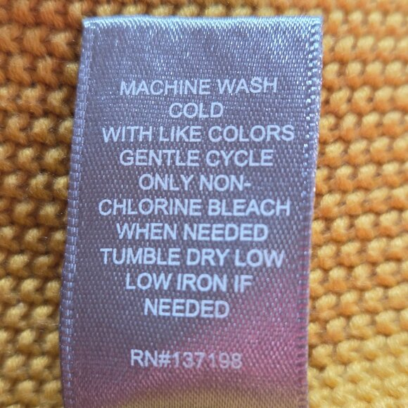 Marled Waffle Knit Open Front Cardigan Mustard Yellow Size 1X - Picture 12 of 12